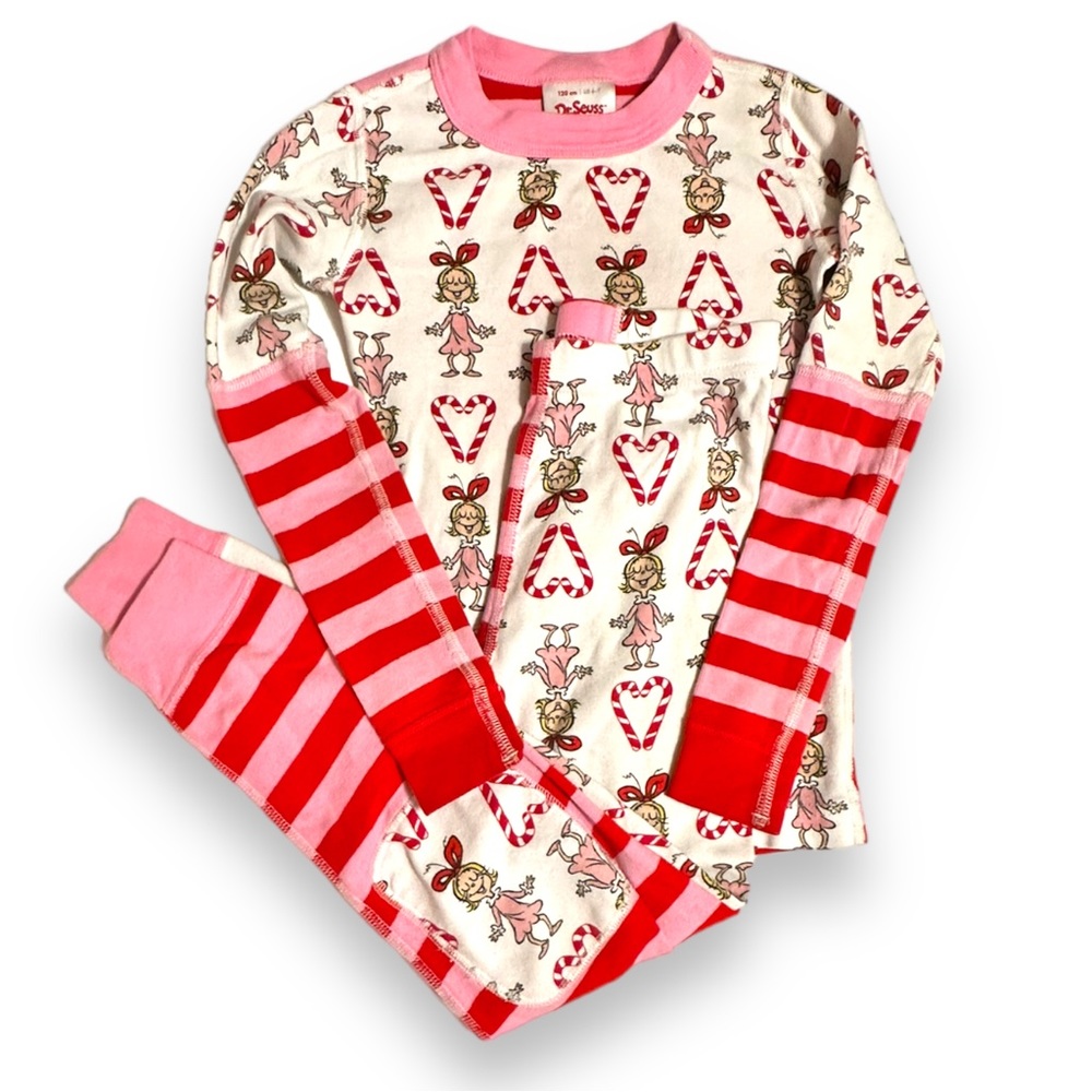 🎄 Hanna Andersson Grinch Cindy Lou Who Pajamas Size 6/7 🎄